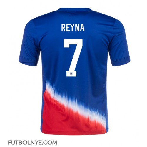 Camiseta Estados Unidos Giovanni Reyna #7 Visitante Equipación Copa America 2024 manga corta